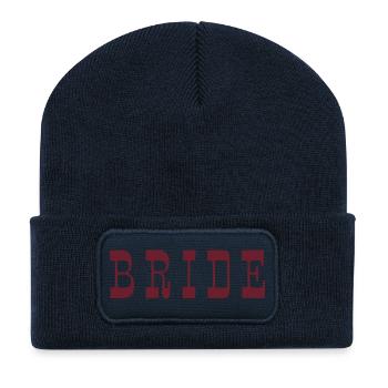 Bride – Burgundy - Recycled Patch Beanie - french navy - Front