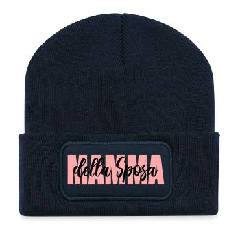 Mutter der italienischen Braut - Recycelte Patch Beanie - French Navy - Vorne