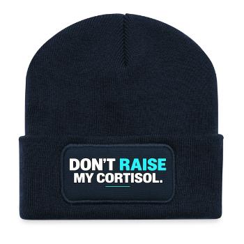 Don't Raise My Cortisol - Recycelte Patch Beanie - French Navy - Vorne