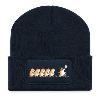 Lemminge Anders Sein Individualität Statement Humo - Recycelte Patch Beanie - French Navy - Vorne