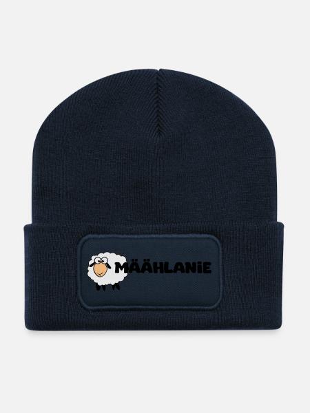 Melanie Schaf "Mäählanie" - Recycelte Patch Beanie - French Navy