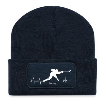 Herzschlag Hockey - Recycelte Patch Beanie - French Navy - Vorne