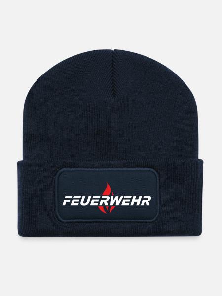 Feuerwehr Flamme - Recycelte Patch Beanie - French Navy
