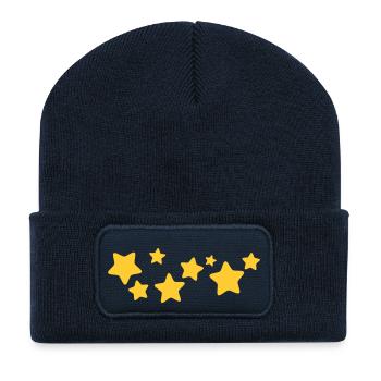 sterne 1 - Recycelte Patch Beanie - French Navy - Vorne