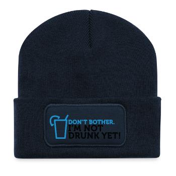 Vergiss es! Ich bin nicht genug betrunken! - Recycelte Patch Beanie - French Navy - Vorne