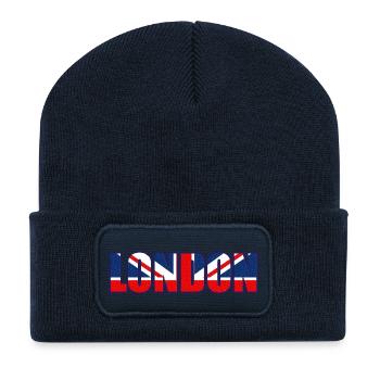 london - Recycelte Patch Beanie - French Navy - Vorne