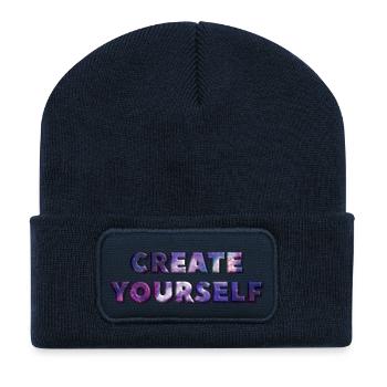 CREATE YOURSELF UNIVERSE - Recycled Patch Beanie - french navy - Front