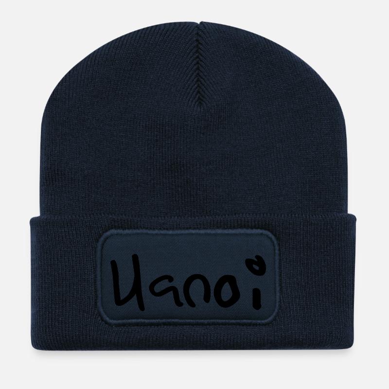 Hanoi - Beanie recyclé à patch - bleu marine