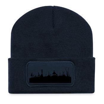 Horizon de tente - Beanie recyclé à patch - bleu marine - Devant