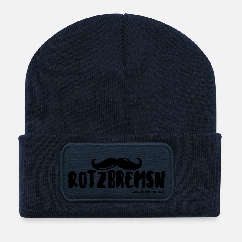 rotzbremsn... echt wienerisch - Recycelte Patch Beanie - French Navy