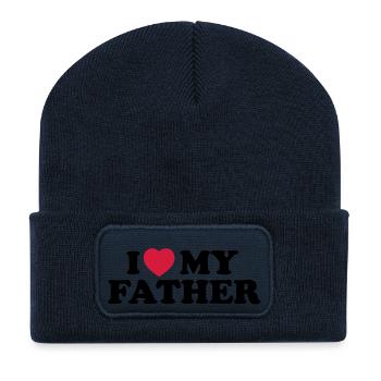 I love my father - Recycelte Patch Beanie - French Navy - Vorne