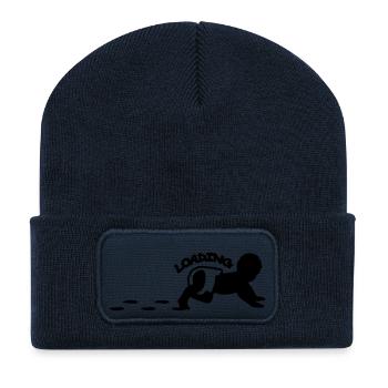 Baby Is Loading Logo Design - Recycelte Patch Beanie - French Navy - Vorne