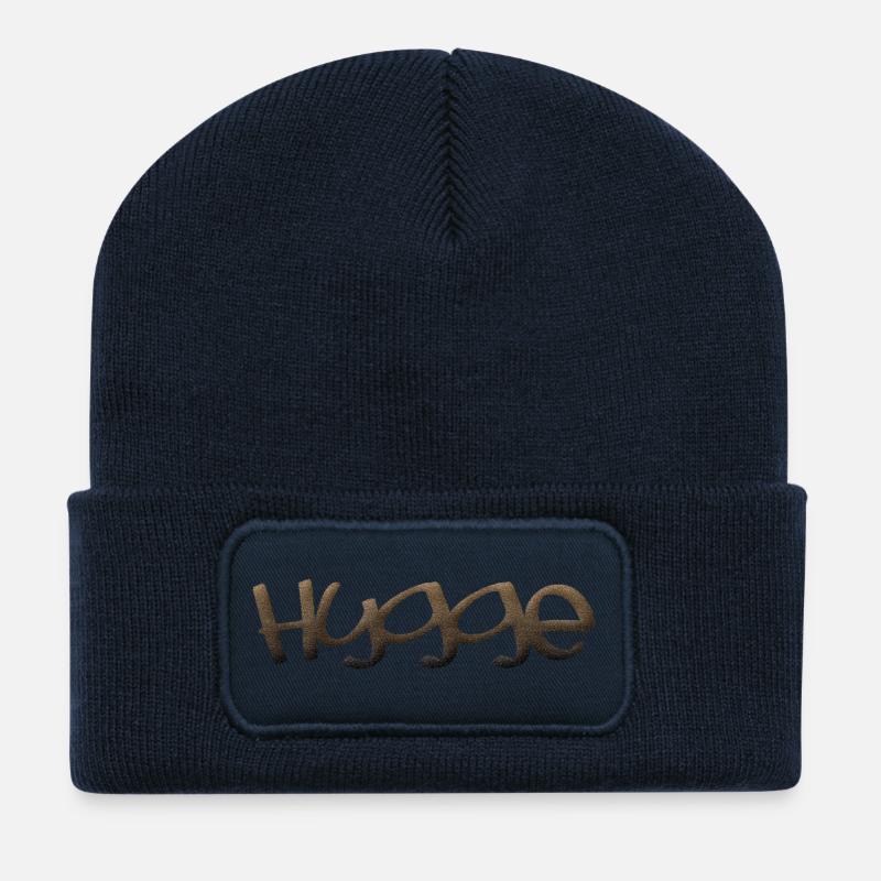 hygge - Beanie recyclé à patch - bleu marine