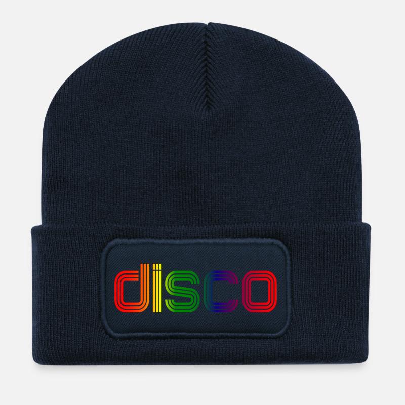 Disco Spectrum Neon Retro - Recycelte Patch Beanie - French Navy