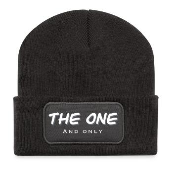 Exklusiver Single-Star Design - Recycelte Patch Beanie - Dunkelgrau - Vorne
