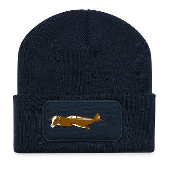 cow Air | flying cow - Recycled Patch Beanie - french navy - Front