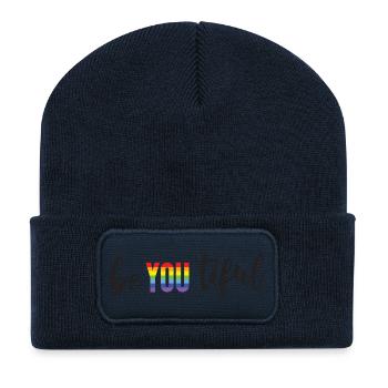 Mois de la fierté LGBT - BeYOUTiful - Beanie recyclé à patch - bleu marine - Devant