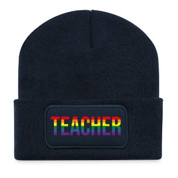 Teacher LGBT+ - Recycelte Patch Beanie - French Navy - Vorne