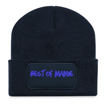 MAMIE. FÊTE DES MÈRES. BONNE FÊTE MAMIE. JE T'AIME - Beanie recyclé à patch - bleu marine - Devant