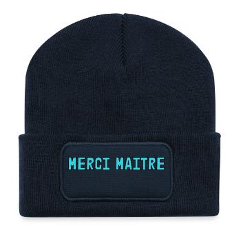 MASTER. THANK YOU. THANK YOU, MASTER. MASTER. MASTER GIFT - Recycled Patch Beanie - french navy - Front