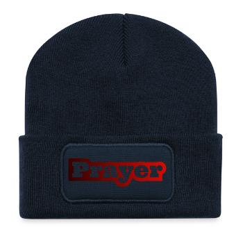 Christliche Sprüche Gebet Prayer Jesus Bibel - Recycelte Patch Beanie - French Navy - Vorne