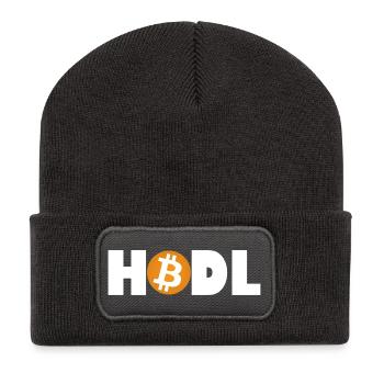 Bitcoin HODL-Modus: Aktiviert - Recycelte Patch Beanie - Dunkelgrau - Vorne