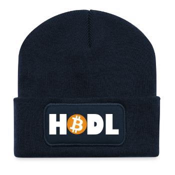 Bitcoin HODL Mode: Enabled - Recycled Patch Beanie - french navy - Front