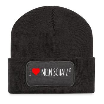 Mein Schatz - Recycelte Patch Beanie - Dunkelgrau - Vorne