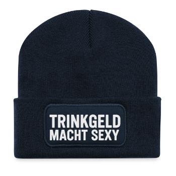 Trinkgeld macht sexy – Lustiges Sprüche Shirt - Recycelte Patch Beanie - French Navy - Vorne
