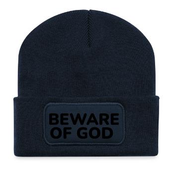 Avertissement - Beanie recyclé à patch - bleu marine - Devant
