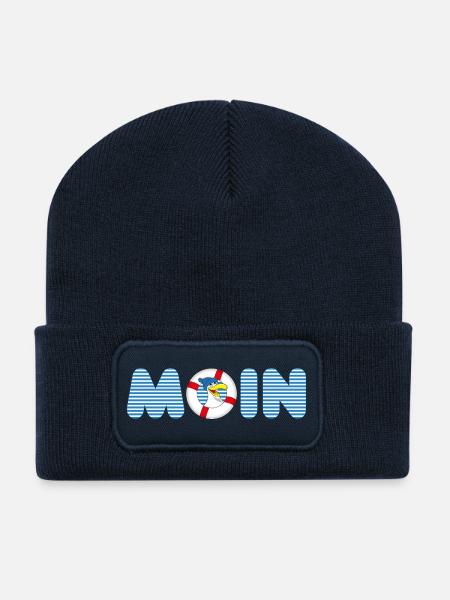 Moin Möve mit Rettungsring - Recycelte Patch Beanie - French Navy
