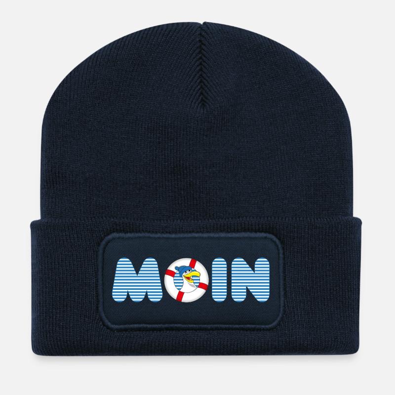 Moin Möve mit Rettungsring - Recycelte Patch Beanie - French Navy