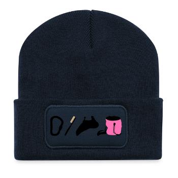 Climbing Logo Boulder Emblem Climbing Shoes Brush - Recycled Patch Beanie - french navy - Front