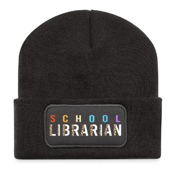 Bookworm Library Reading - Recycled Patch Beanie - dark grey - Front