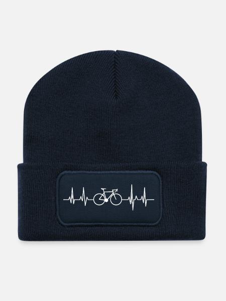 Bicycle Heartbeat - Recycelte Patch Beanie - French Navy