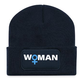 Femme - Beanie recyclé à patch - bleu marine - Devant