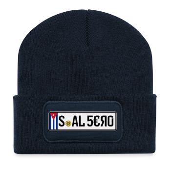Kuba Kfz-Kennzeichen S-AL 5€Я0 - Recycelte Patch Beanie - French Navy - Vorne