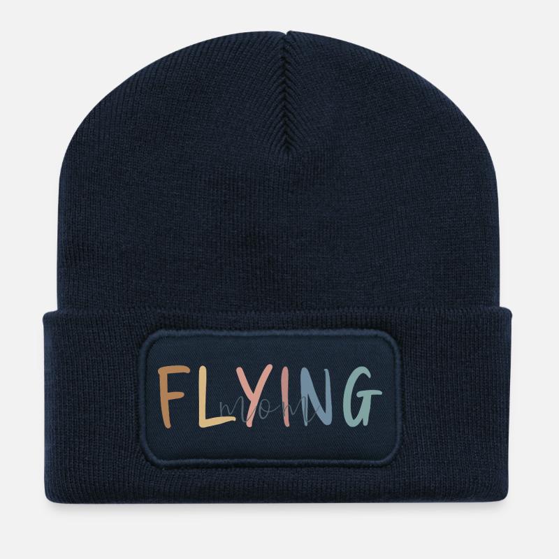 Flight Attendant Gift - Mother's Day Gift - Recycled Patch Beanie - french navy