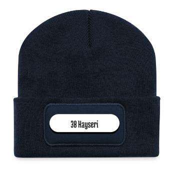 38 Kayseri Plaka Minimalist Streetwear Design - Recycelte Patch Beanie - French Navy - Vorne