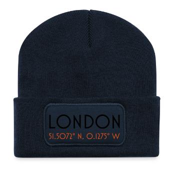 london coordinates - Recycelte Patch Beanie - French Navy - Vorne