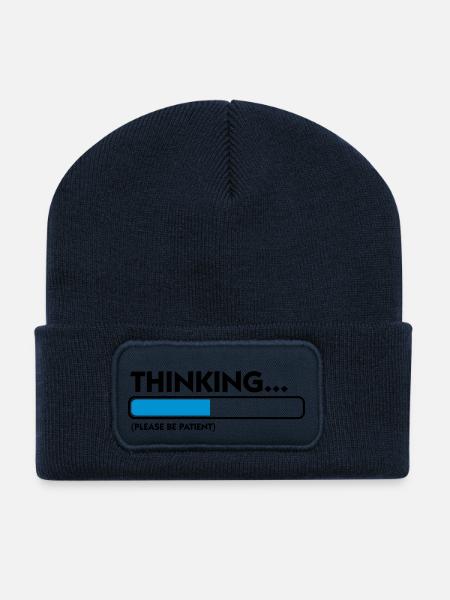 I m thinking .... Patience please! - Recycled Patch Beanie - french navy