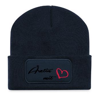 médecin - Beanie recyclé à patch - bleu marine - Devant