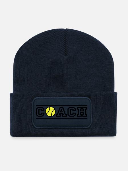 Tennis Coach - Beanie recyclé à patch - bleu marine