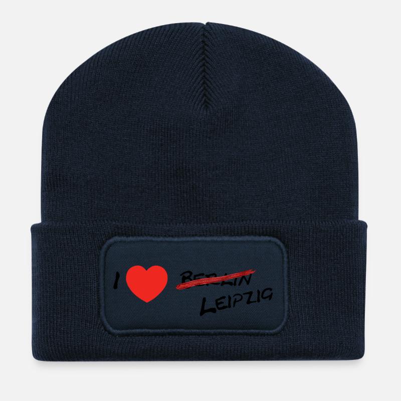 Leipzig / Dresden / Sachsen / Berlin / Geschenk - Recycelte Patch Beanie - French Navy