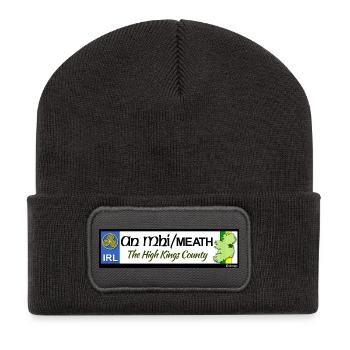 CO. MEATH, IRELAND: licence plate tag style decal - Recycled Patch Beanie - dark grey - Front