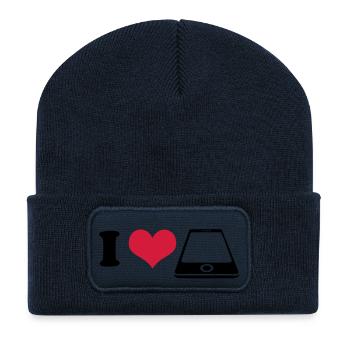 I love Smartphone - Recycled Patch Beanie - french navy - Front