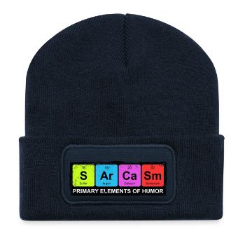 Sarcasm Periodic Elements Of Humor - Recycled Patch Beanie - french navy - Front