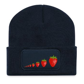fraises - Beanie recyclé à patch - bleu marine - Devant