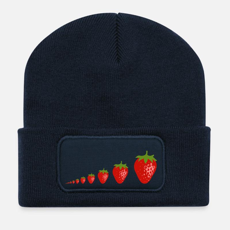 Erdbeeren - Recycelte Patch Beanie - French Navy