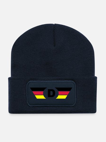 Germany flag / symbol top - Recycled Patch Beanie - french navy